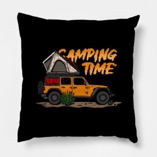 Jeep Design Camping Time - Orange Pillow