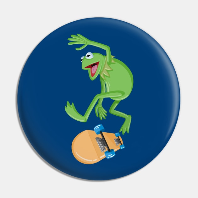 Kermit Skateboarding- pocket Pin by AbigailBrown