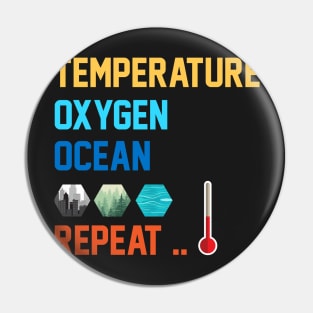 Terraforming Mars Temperature, Oxygen, Ocean, Repeat Board Game Graphic - Tabletop Gaming Pin