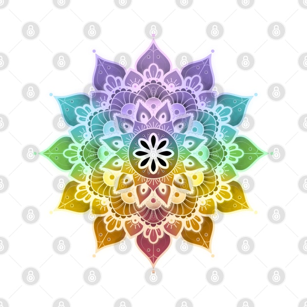 Mandala of Chakras in the 7 colors of the rainbow n°3 by AudreyJanvier