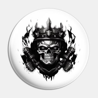 Barbells with Skull with crown Pin