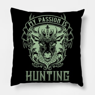 Hunter Illustration Deer Hunting Gifts Pillow