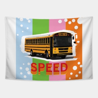 School Bus Speed - Zine Culture Tapestry