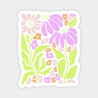 Retro Matisse Inspired Flowers Magnet