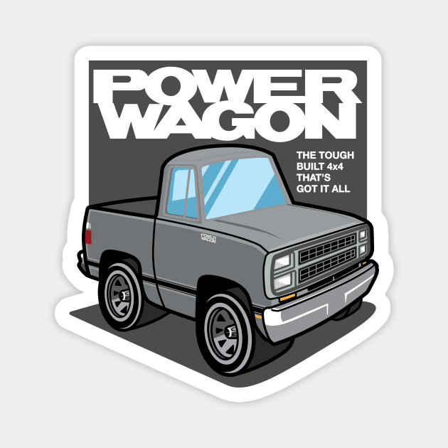 Bright Silver Metallic - Power Wagon (1980) Magnet by jepegdesign