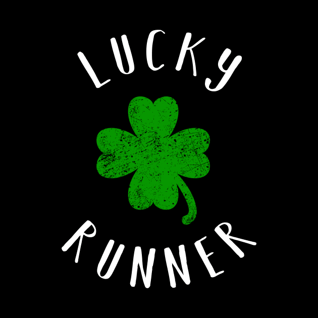 St Patricks Day running shirt - Vintage Lucky Runner Shamrock by CMDesign
