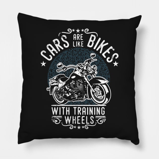 Cars are like Bikes...with Training Wheels Pillow by jslbdesigns