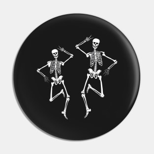 Dancing skeletons, funny skull design Pin