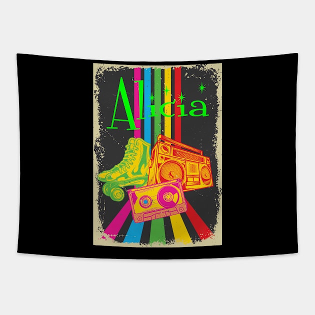 Alicia Vintage 80's Skates Boombox Tapestry by heybert00