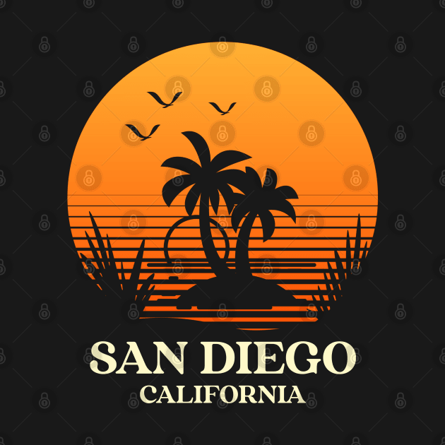 San Diego California Retro 80s Sunset by Inspire Enclave