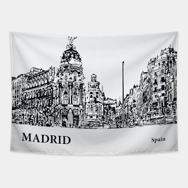 Madrid - Spain Tapestry by Lakeric