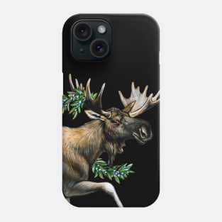 Moose with Blueberries Phone Case