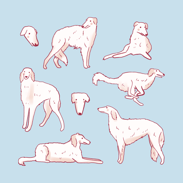 Funny borzoi pattern by Mayarart