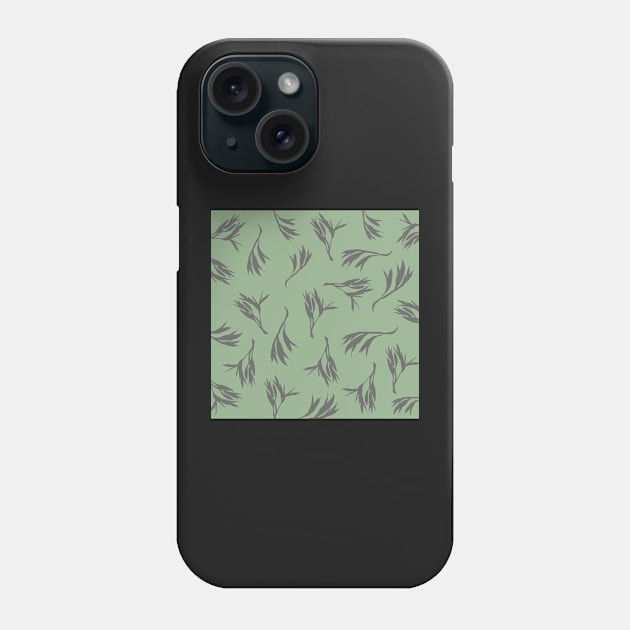 Harakeke Flax seed pods (light green and dark grey) Phone Case by Nellene