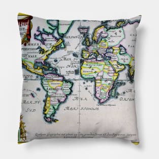 Nicholas de Fer - Universal Map 1702 -   Ancient Worlds Pillow