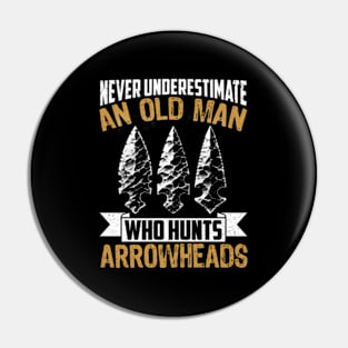 Arrowhead Hunter Old Grandpa Arrowhead Hunting Pin