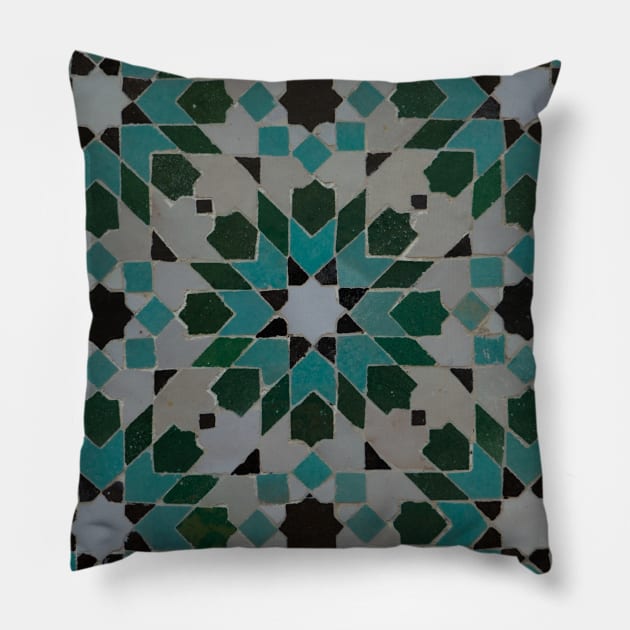 Morocco Islamic tile pattern 5 Pillow by LieveOudejans