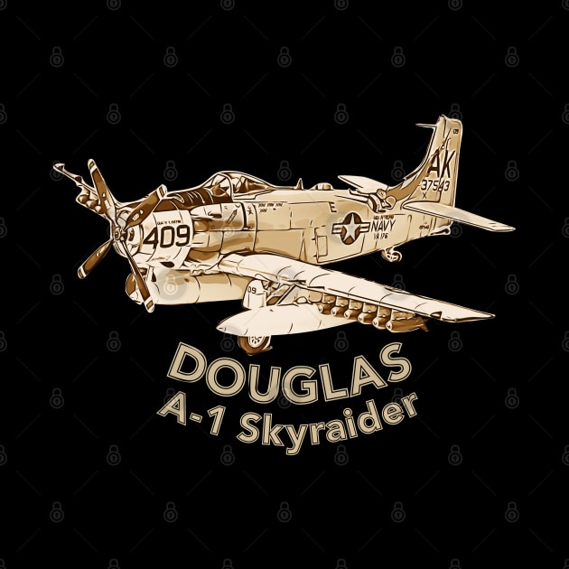 Douglas A-1 Skyraider by aeroloversclothing