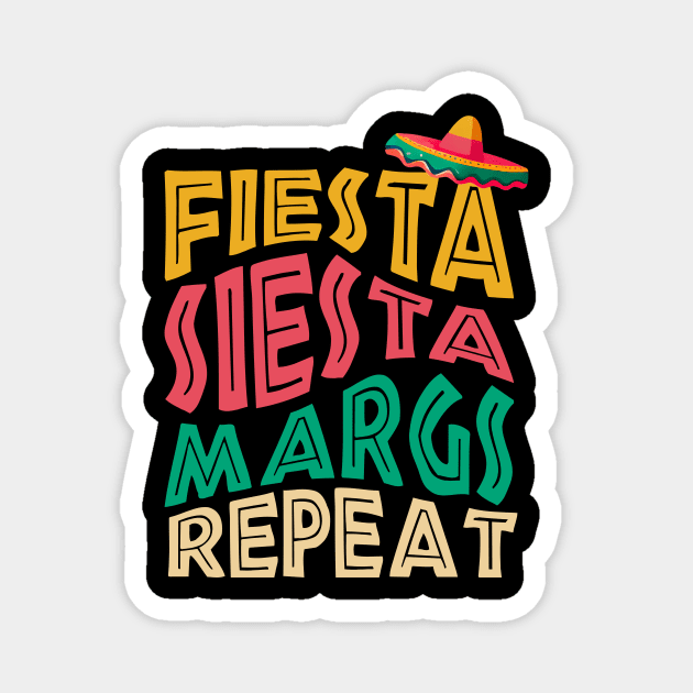 Fiesta Siesta Margs Repeat Cinco de Mayo Bachelorette Party Magnet by PodDesignShop