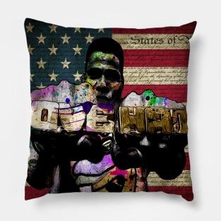 Radio Raheem Love and Hate Finger Rings  American Flag Pillow