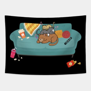 Cats lover quarantine day gift Tapestry