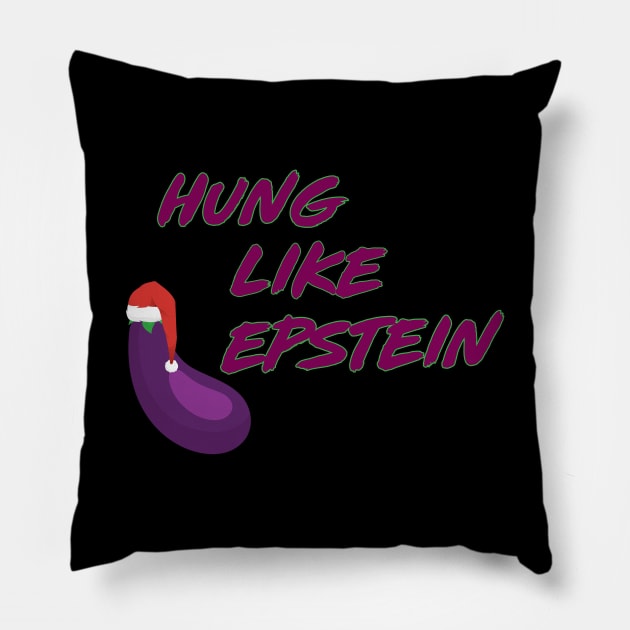 Funny hung like epstein santa christmas Pillow by Flipodesigner