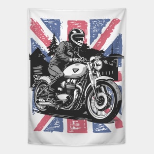 Classic motorcycle - Union Jack flag Tapestry