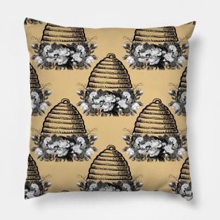 Bee Mask Floral Beehive Beekeper Pillow