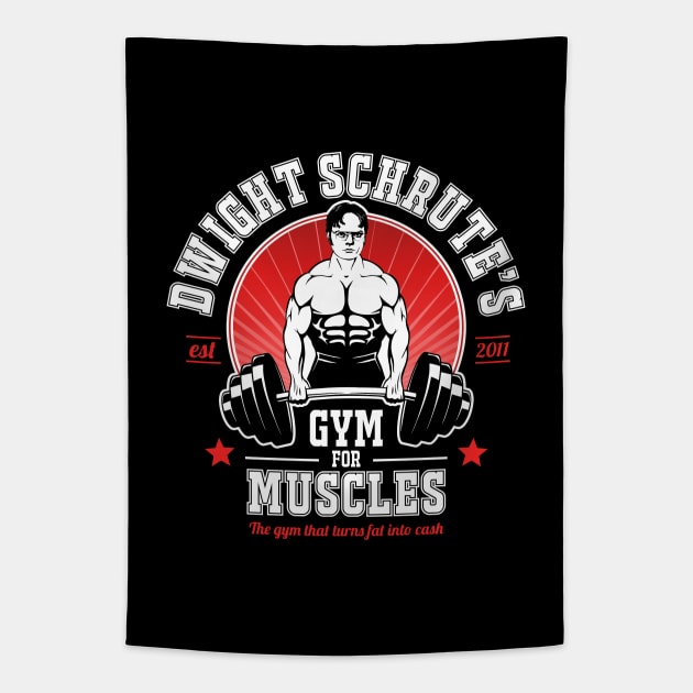 Dwight Schrute's Gym For Muscles Tapestry by NotoriousMedia