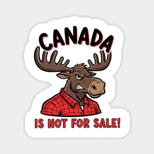 Angry Moose Canada Is Not For Sale T-Shirt - Red Flannel Lumberjack Style Magnet