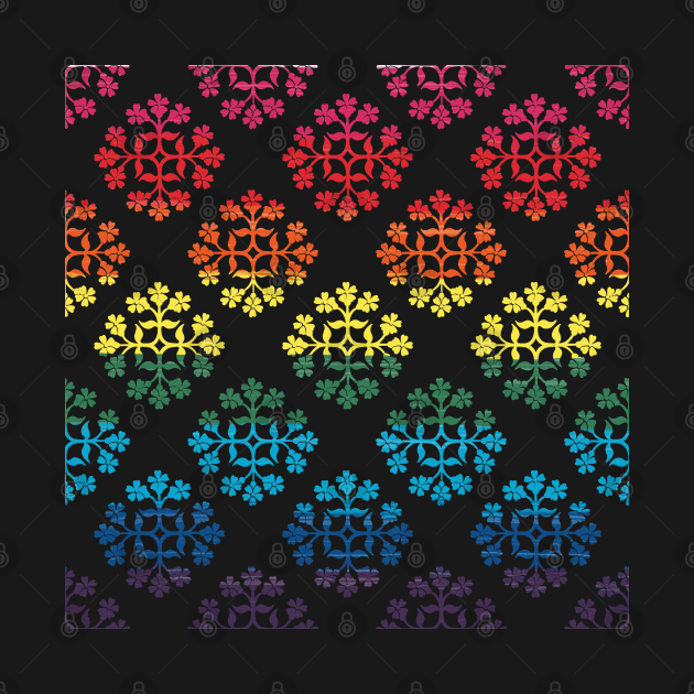LGBTQIA+ Pride Flag Rainbow Ornamental Tile Design - Pride ...