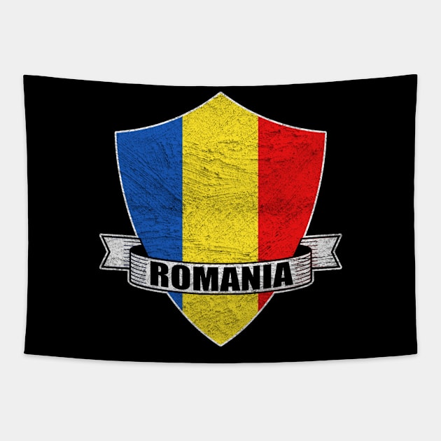 Romania Distressed Tapestry by funkyteesfunny