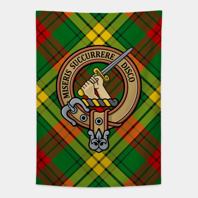 Clan MacMillan Crest over Tartan Tapestry by sifis