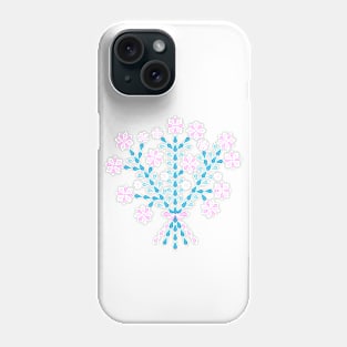 Winter pink flower bouquet with short pink ribbon, version one Phone Case