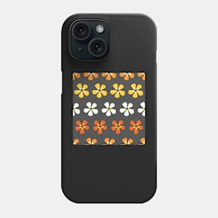 Orange and yellow Hibiscus flowers on gray background Phone Case