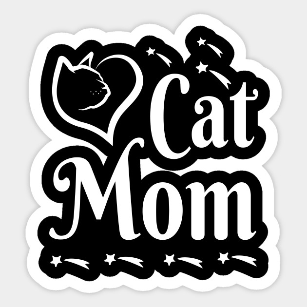 T7tee Happy Mother Day Cat Mom Big Heart Cat Face Happy Cat Mom Mama M Sticker Teepublic