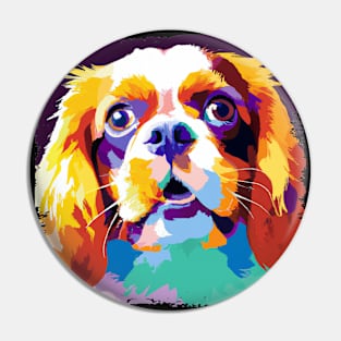 Cavalier King Charles Spaniel Pop Art - Dog Lover Gifts Pin