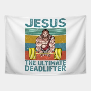 Jesus The Ultimate Deadlifter Tapestry