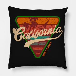 California Surf retro vintage lifestyle badge triangle Pillow