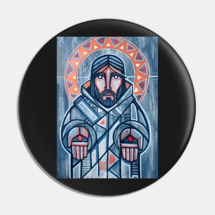 Painting of Jesus Christ with open wounded hands Pin