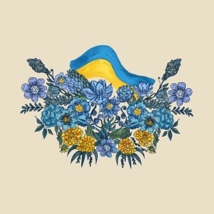 Ukrainian blue-yellow flowers T-Shirt