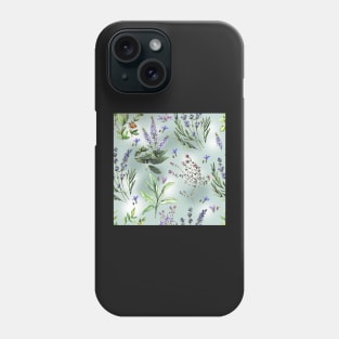 Watercolor pattern with scented herbs Phone Case