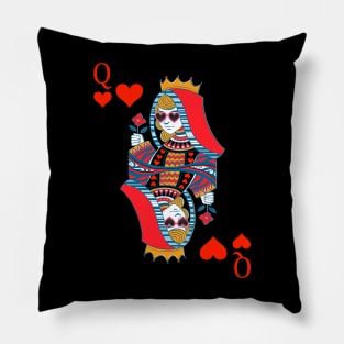 Queen of Hearts Poker Card Pillow