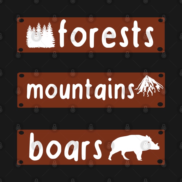 Wild boar forest mountains design men fan hunter by FindYourFavouriteDesign