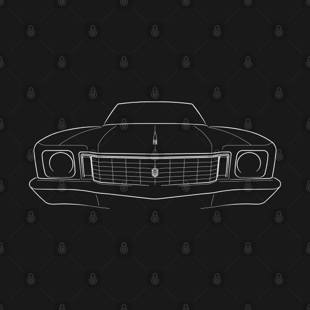 Discover front/profile 1972 Chevy Monte Carlo - stencil, white - Monte Carlo - T-Shirt