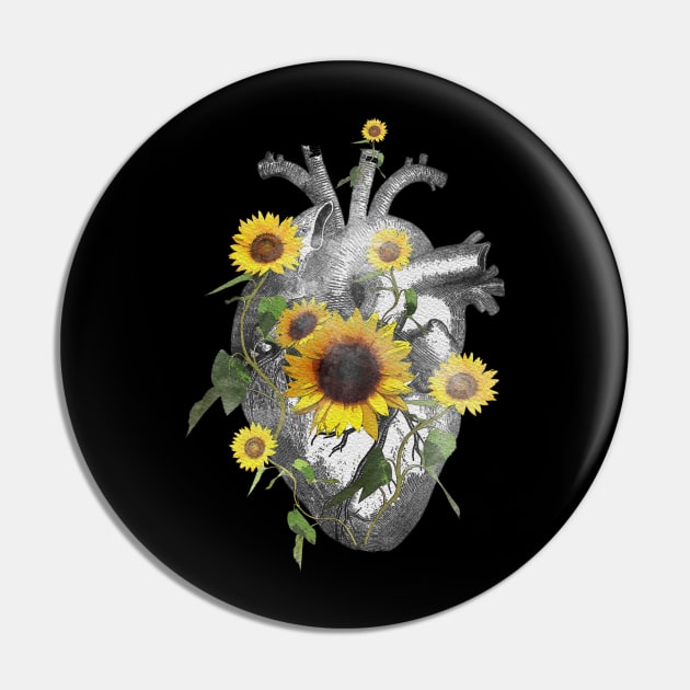 anatomical heart sunflowers cardiac nurse Pin by Collagedream