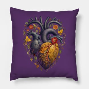 Intricate Anatomical Heart - Autumn Style Pillow