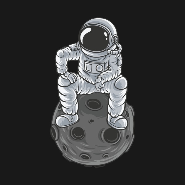 Astronaut on the Moon - Astronaut Suit - Spaceman by edwardechoblue