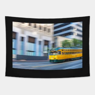 Yellow Cable Car Tapestry