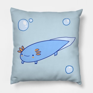 Cute blue axolotl Pillow